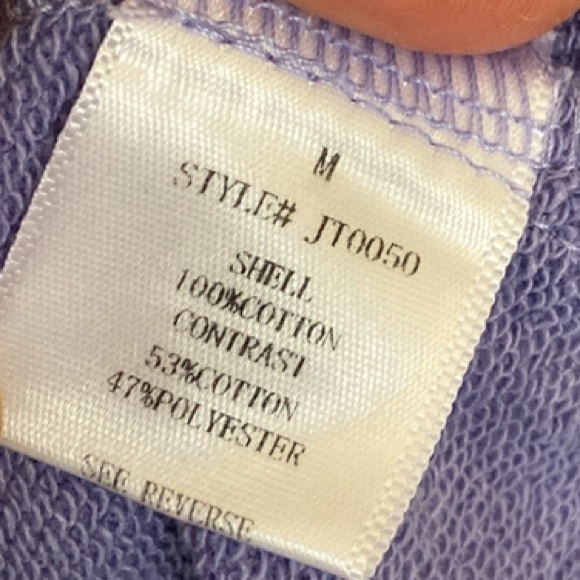 Periwinkle Washed Mixed Fabrics/Long Sleeve Pullover Top /thumbholes/ tunic NWT - Picture 13 of 15